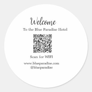 ホテルレストランヴィラスキャンQR WIFIへようこそ ラウンドシール