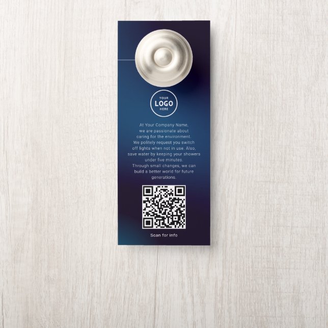 ホテルロゴQRコードゲスト情報ドアハンガー ドアノブサイン (ノブ)