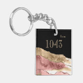 ホテルロッジリゾートバラゴールドマーブルストーン金ゴールドブルー キーホルダー (正面左)