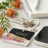 ホテルロッジリゾートバラゴールドマーブルストーン金ゴールドブルー キーホルダー (正面右)