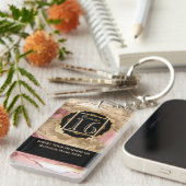 ホテルロッジリゾートバラ金ゴールドジオードマーブルDIY キーホルダー (正面右)