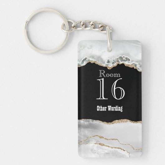 ホテルロッジリゾートルーム鍵アゲートジオードクリスタル キーホルダー (正面)