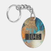 ホテルロッジリゾートDIY金ゴールドオレンジブルー キーホルダー (正面左)