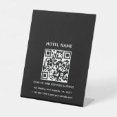 ホテル名ロゴ&QRコードサービス価格詳細 台座サイン (正面)