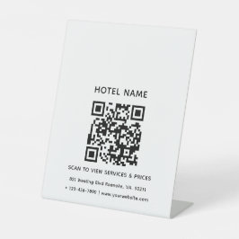 ホテル名ロゴ&QRコードサービス価格詳細 台座サイン