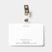 ホテル従業員フォトオーバーレイID名ロゴホワイト バッジ (クリップ付き裏面)