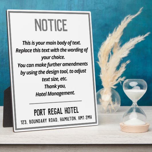 ホテル披露宴またはベッドルームノートプラーク フォトプラーク (側面)