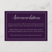 ホテル結婚の宿泊施設Purple and Silver エンクロージャーカード (正面)