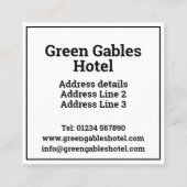 ホテルWifi詳細プラスQRコードプラスアドレス コーリングカード (裏面)