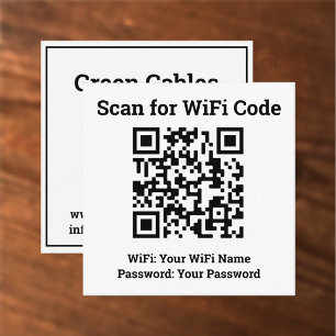 ホテルWifi詳細プラスQRコードプラスアドレス コーリングカード