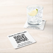 ホテルWifi詳細プラスQRコード スクエアペーパーコースター (インサイチュ)