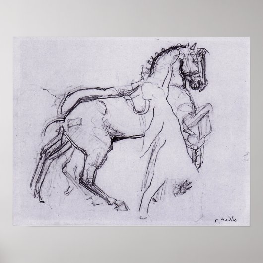 ホドラー – Cavalryman Striding A Horse 1908 ポスター (正面)