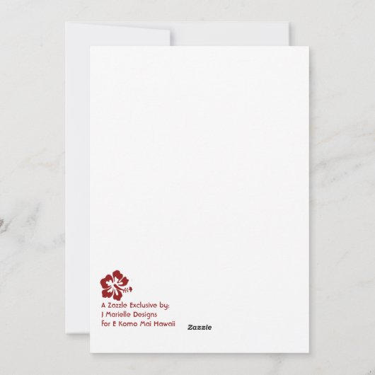 ホヌとハイビスカスのメレカリキマカグリーティングカード シーズンカード (裏面)