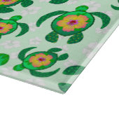 ホヌグリーンウミガメ花ハイビスカス カッティングボード (角)