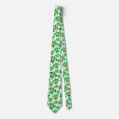 ホヌグリーンシータートルズハイビスカスフラワーズ ネクタイ (正面)