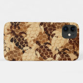 ホヌシーカメハワイアンアロハフェイクコーウッド Case-Mate iPhoneケース (裏面(横))