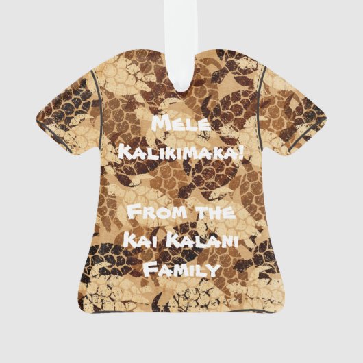 ホヌシーカメハワイアンフェイクウッドアロハシャツ オーナメント (裏面)