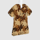 ホヌシーカメハワイアンフェイクウッドアロハシャツ オーナメント (正面)