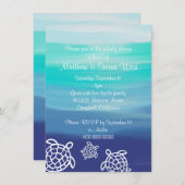ホヌシータートルズカップルズベビーシャワー 招待状 (正面/裏面)