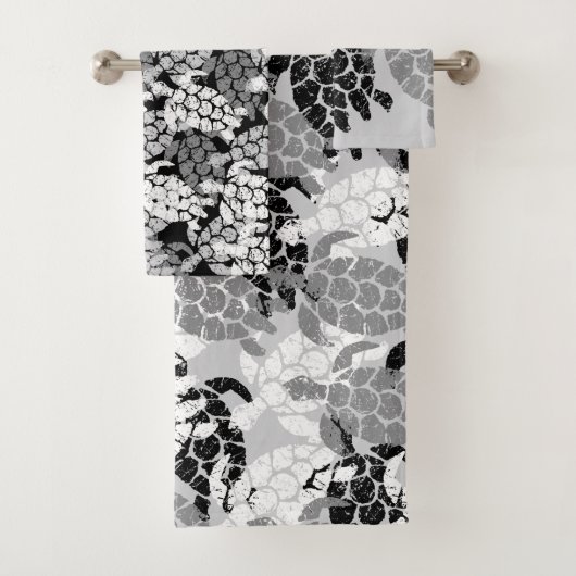 ホヌシータートルハワイアンコーディネイトグレー バスタオルセット (インサイチュ)