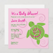 ホヌスワールズベビーシャワーまたは誕生日招待状 招待状 (正面/裏面)