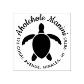 ホヌラウンドハワイアン差出人住所スタンプカスタマイズ ラバースタンプ (インプリント)