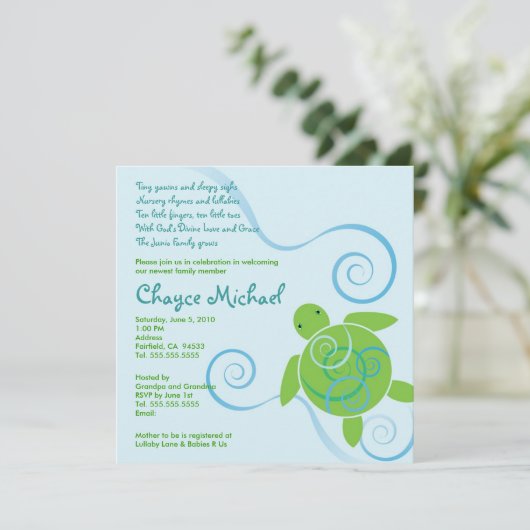 ホヌースワールズウィズポエムベビーシャワー招待状 招待状 (スタンド正面)