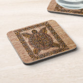 ホヌ初期のハワイアンタトゥタパ コースター (左側)