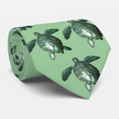 ホヌ語 – グリーンシーカメ ネクタイ (ロール)