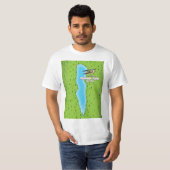 ホネオイ湖 ニューヨーク 地図 Tシャツ (正面フル)