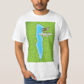 ホネオイ湖 ニューヨーク 地図 Tシャツ (正面)