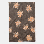 ホノルアプルメリアハワイアントロピカルプリント キッチンタオル (縦)