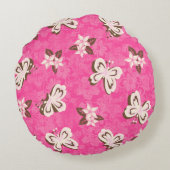 ホノルアプルメリアバタフライアンドハワイアンハイビスカス ラウンドクッション (裏面)