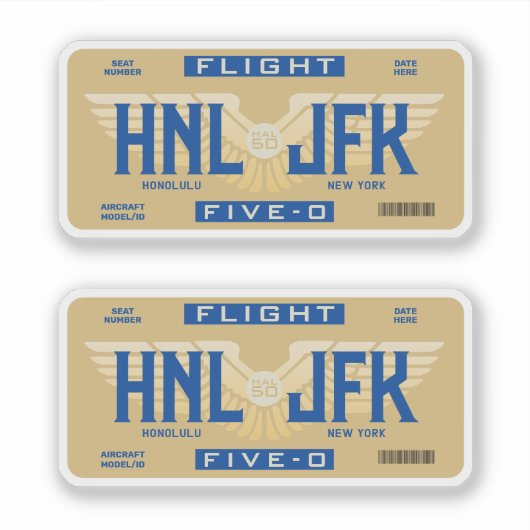 ホノルルからニューヨークへのフライト5-0 シール (正面)