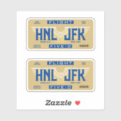 ホノルルからニューヨークへのフライト5-0 シール (シート)