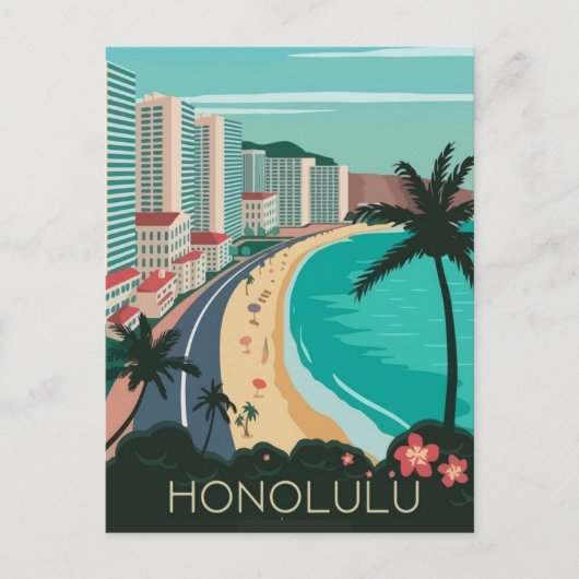 ホノルルへの旅 ポストカード (正面)