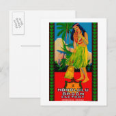 ホノルルほうきハンドルラベル ホノルル, HI ポストカード (正面/裏面)