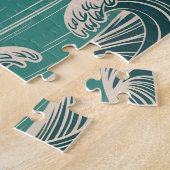 ホノルルオアフダイヤモンドヘッドレトロミッドセンチュリースタイル ジグソーパズル (側面)