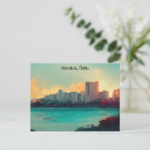 ホノルルオアフパノラマビューシティスケープ ポストカード (スタンド正面)