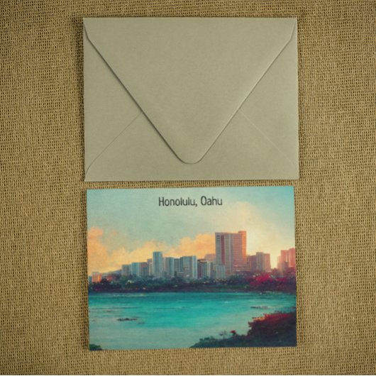 ホノルルオアフパノラマビューシティスケープ ポストカード
