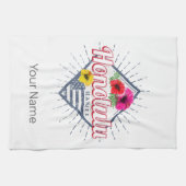 ホノルルシティハワイ統一された州ヴィンテージUSA キッチンタオル (横)