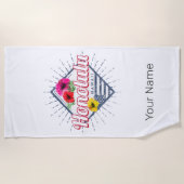 ホノルルシティハワイ統一された州ヴィンテージUSA ビーチタオル (正面)