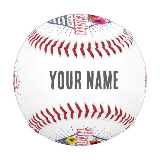 ホノルルシティハワイ統一された州ヴィンテージUSA 野球ボール (正面)