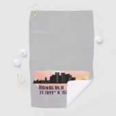 ホノルルスカイライン緯度と経度 ゴルフタオル (インサイチュ)