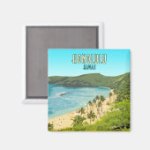 ホノルルハナウマベイビーチハワイヴィンテージ マグネット (正面/裏面)