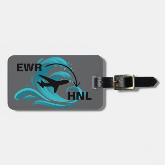 ホノルルハワイへの旅行 ラゲッジタグ (正面横)