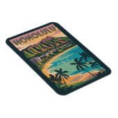 ホノルルハワイイラストレーショントラベルアートヴィンテージ マグネット (右側)