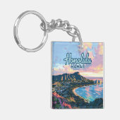 ホノルルハワイオアフワイキキビーチダイヤモンドヘッド キーホルダー (正面左)