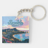 ホノルルハワイオアフワイキキビーチダイヤモンドヘッド キーホルダー (裏面)