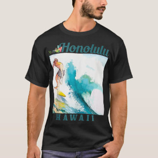 ホノルルハワイサーフィンハワイアンサーフヴィンテージサーフ Tシャツ